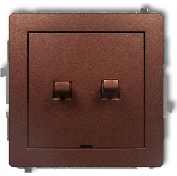 vypínač Dvojitý vypínač Klasik, pod omítku Karlik, odstíny hnědé 9DWPUS-2