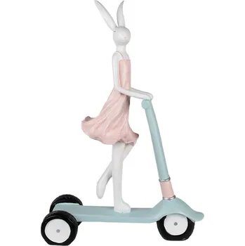 Bytová dekorace Dekorace králičí slečna v šatech na koloběžce - 42*16*62 cm