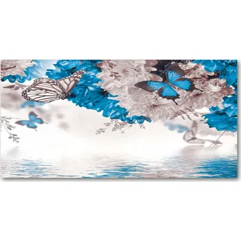 Obraz Kuchyňský panel Květiny a motýli 100x50 cm + LEPIDLO