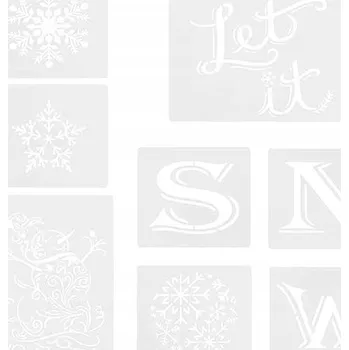 Vánoční dekorace Vánoční šablona na okno s motivem LET IT SNOW 8 KUSŮ HEALLILY