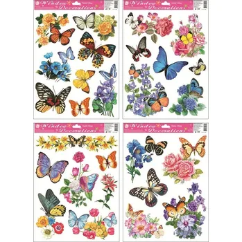 Okenní dekorace MFP Okenní fólie 42 x 30 cm motýli a květy mix motivů