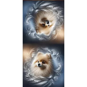 Panel- Velur na polštářek - Pomeranian 100x50