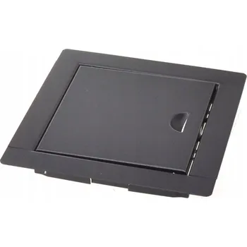 Obraz REVÍZNÍ DVÍŘKA INSPEKČNÍ ČERNÁ KOVOVÁ KLAPKA ZÁPADKA 20x20cm