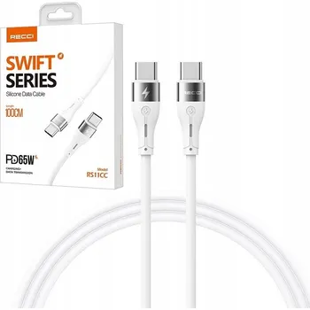 Datový kabel Kabel Recci USB - Apple Lightning 1 m bílý