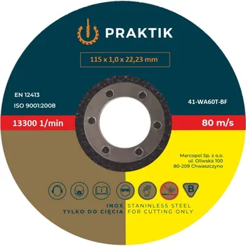 Řezný kotouč 1x KOTOUČ NA ŘEZÁNÍ KOVU INOX 115x1,0x22,23 mm