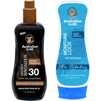 Přípravek na opalování Australian Gold Opalovací sprej SPF30 s bronzerem + hydratace Moisture Loc