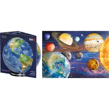 Puzzle Eurographics Puzzle v plechové krabičce planety 550 dílků