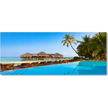Obraz Skleněný panel z tvrzeného skla - Bazén na Maledivách XXL