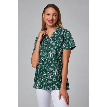 Dámská mikina Mikina halenka Flores zelená s vánočními motivy L