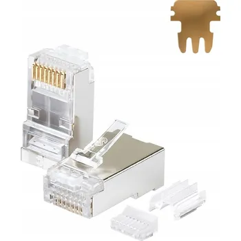 Síťový kabel Konektor RJ45 FTP STP kat. 6A, pro drát, Netrack (100 ks)