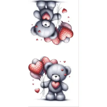 Panel- Velur na polštářek - Medvídek a balónky 100x50