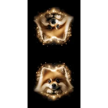 Panel- Velur na polštářek - Zlatý psík 100x50