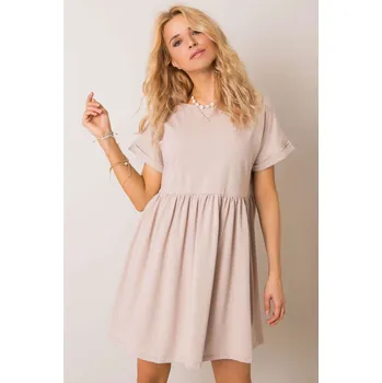 Dámské šaty RUE PARIS Bavlněné šaty Romana béžové Velikost: XL