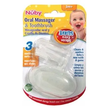 Elektrický zubní kartáček Nuby ID730 Zubní kartáček pro děti, Průhledný