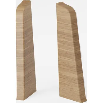 soklová lišta Levá koncovka Salag PVC 24 x 75, délka 8 cm, dub