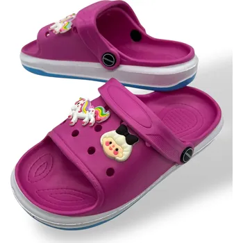 Dívčí pantofle Adcz Dívčí fuchsiové pantofle Barva: Fuchsiová, Velikost: 33