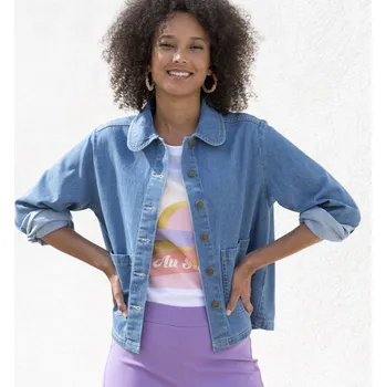 Dámská casual bunda Džínová bunda sepraná modrá 50