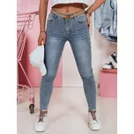 Dámské kalhoty DSTREET SKINLENA SVĚTLE MODRÁ L