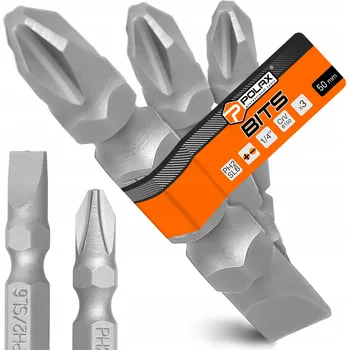 Bit 3x OBOUSTRANNÝ BIT PH2 SL6 50mm MAGNETICKÝ ŠROUBOVACÍ NÁSTAVEC 1/4 PRO VRTAČKY A ŠROUBOVÁKY