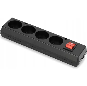 Elektrická zásuvka Čtyřnásobná zásuvka s vypínačem MT086-C černá Montis