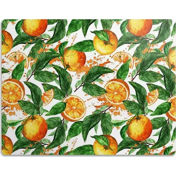 Miska pro psa Podložka pod misku pro psy a kočky - Vzor Pomeranče, 90x60 cm