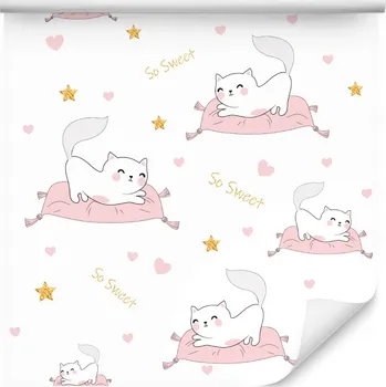 Tapeta Tapeta pro děti - Kočičky a srdíčka /1577125330