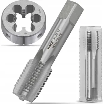 Závitořezný nástroj Závitník M27 ruční M27x3 DIN-352/1P + Závitová kruhová čelist M27 sada závitníků