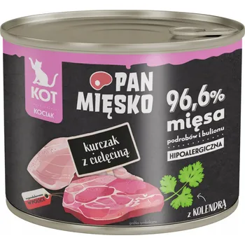 Krmivo pro kočku Pan Mięsko Krmivo mokrá pro kočky Kuře s telecím masem (pro kotě) 200g