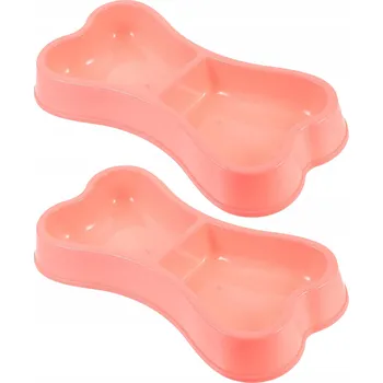 Miska pro psa MISKA PRO PSA KOST IPLUSMILE RŮŽOVÁ DVOUKOMOROVÁ SADA 2 KUSŮ