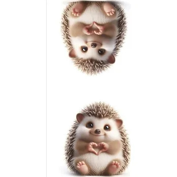 Panel- Velur na polštářek - Ježek se srdíčkem 100x50