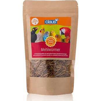 Krmivo pro ptáka Claus Mouční červi - sušení červi pro všechny papoušky 75g