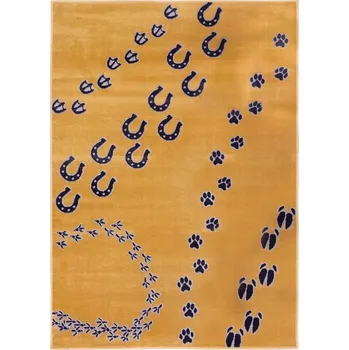 Koberec Koberec STOPY - FARMA 3D, hořčicová 160 cm x 230 cm