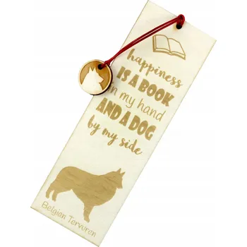 Doplněk ke knize Tervueren Belgický ovčák gravírovaná záložka do knihy se psem