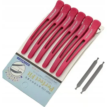 Sponky do vlasů s gumičkou, silné, 6 kusů, červené