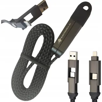 Datový kabel Magnetický kabel 4v1 pro nabíjení 100W, 100 cm, USB-C, USB-A, Lightning