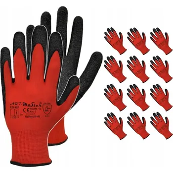 Pracovní rukavice Pracovní rukavice balení 12 PÁRŮ latexové ochranné VELIKOST 8