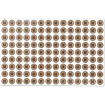 samolepka Samolepky se zlatou velikostí 60, 125 Ks/1 arch