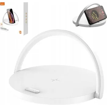 Lampička LED LAMPIČKA S INDUKČNÍ NABÍJEČKOU 10W QI A DRŽÁKEM NA STŮL/SKŘÍŇKU RECCI