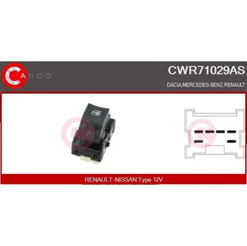 Spínač, zvedací zařízení oken CASCO CWR71029AS