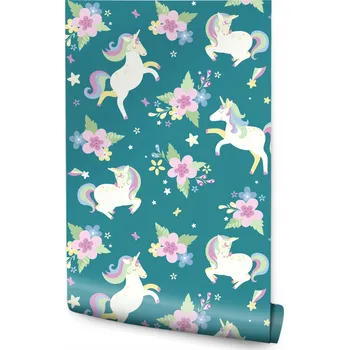 Fototapeta Tapeta Pro Děti JEDNOROŽCI Květiny Motýlci Pohádka