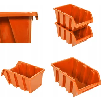 Úložný box 10x Oranžová dílenská přepravka/úložný box 80x115x60 mm
