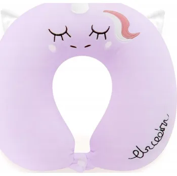 Cestovní polštářek KUFRYPLUS Cestovní polštářek s paměťovou pěnou TPMF25 Jednorožec fialový 28