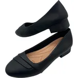 Lathay moda Dámské černé baleríny na podpatku Barva: Černá, Velikost: 36