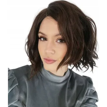 Paruka Paruka bob vlnitá bez ofiny AUBREY lace front elegantní hnědá BOB - Nessaja W