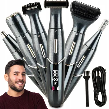 Holicí strojek MULTIFUNKČNÍ HOLICÍ SADA 6v1 HOLICÍ STROJEK ZASTŘIHOVAČ PRO TĚLO, OBLIČEJ A VOUSY