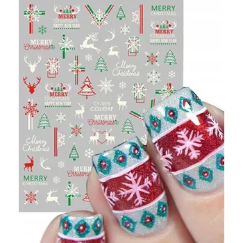 samolepka Samolepky na nehty FLUO UV – Vánoční motiv CY-026
