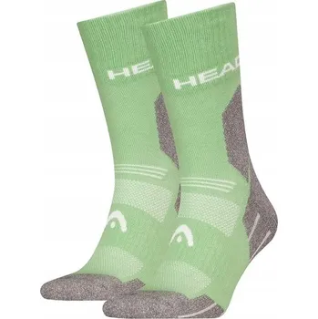 Pánské ponožky SPORTOVNÍ PONOŽKY HEAD HIKING ALL CLIMATES CREW SOCKS 2 PACK GREEN 35-38