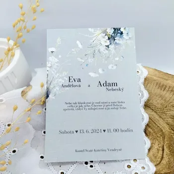 Svatební dekorace ALA ARTS Svatební oznámení 1 ks bílá