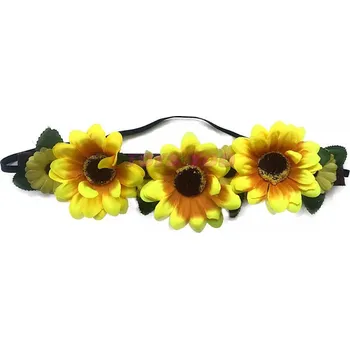 Čelenka květina žlutá 3 velké květy (věk 14+)