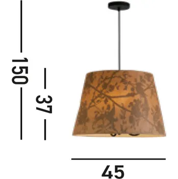 Searchlight Závěsné svítidlo Isla, Ø 45 cm, hnědá, béžová, bambus, ocel hnědá, černá 3 x 40 W - Doprava zdarma